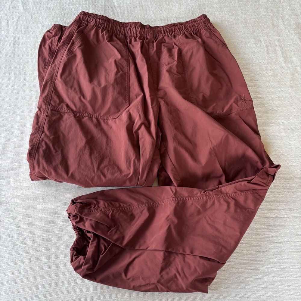 Jordan Mens Nylon Track Pants Burgundy Jumpman Joggers Red Medium